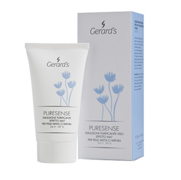 GERARD'S Puresense Purifying And Mattifying Face Emulsion SPF 8 Очищающая матирующая эмульсия для комбинированной и проблемной кожи 24-часового действия, 50ml
