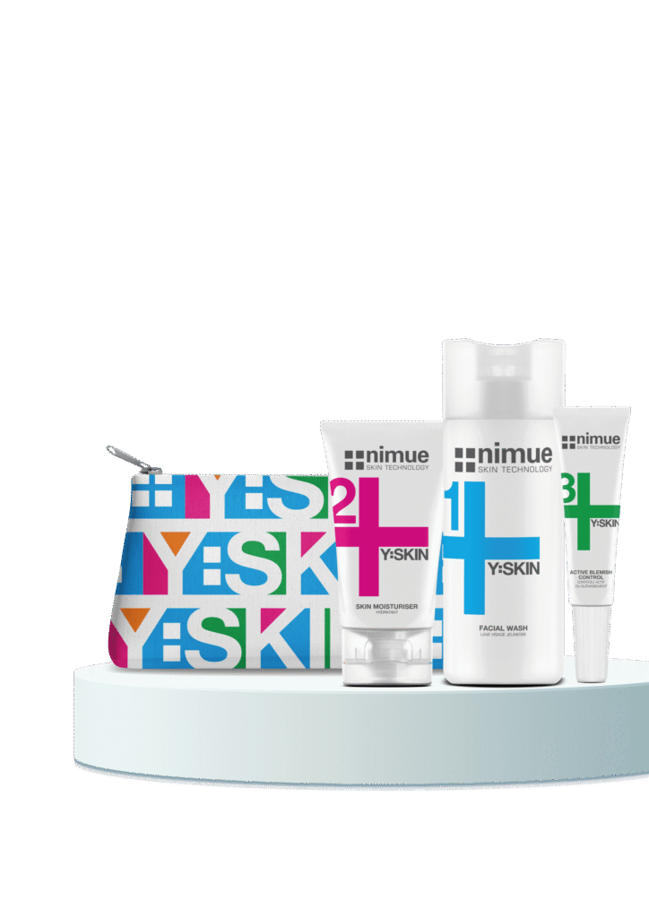NIMUE Набор Y:SKIN (Y:Skin Youth Sample Size (3x15ml) Мини-набор для молодой кожи + Косметичка Y:Skin