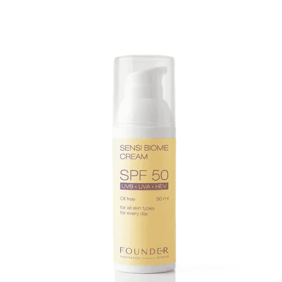 FOUNDER Sensi Biome cream SPF 50 Солнцезащитный успокаивающий крем SPF 50 для чувствительной кожи, 50 ml